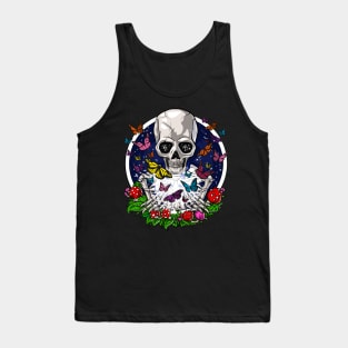 Psychedelic Skull Butterflies Tank Top